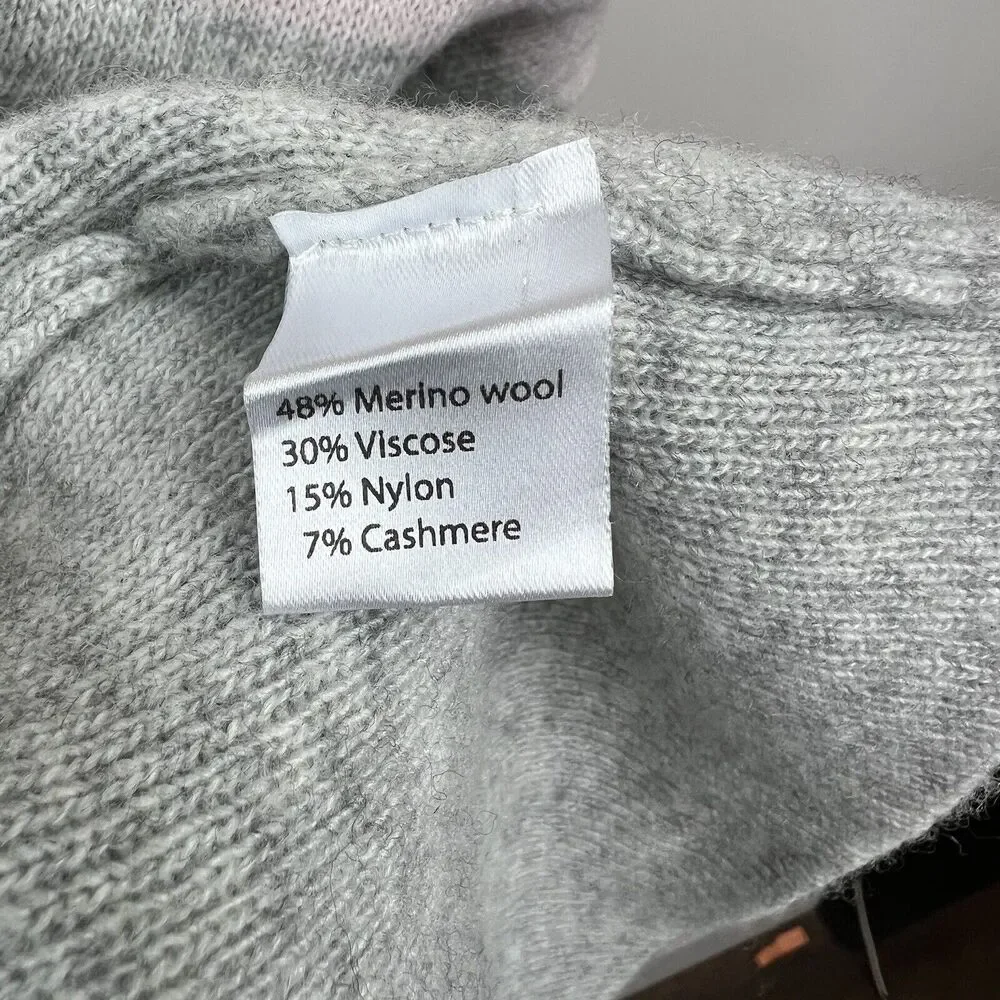 Benedetta B Gray Open Cardigan Size S Small Merino Wool Cashmere Blend